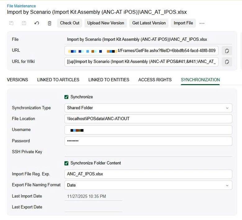 image - S4 Consulting Professional cloud services Acumatica File Synchronization screen showing automated retrieval of external files for Acumatica Integration workflows.