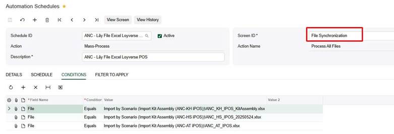 image - S4 Consulting Professional cloud services Acumatica Import Scenario interface used to process external system data and create transactions automatically.