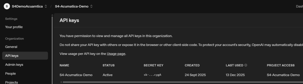 image - S4 Consulting – Acumatica & Oracle NetSuite ERP Services in Vietnam Get the API key from OpenAI