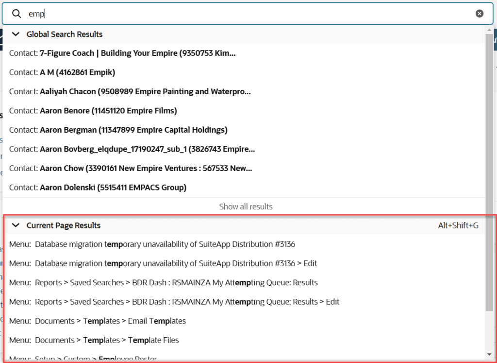 NetSuite Global Search – Tìm kiếm toàn hệ thống