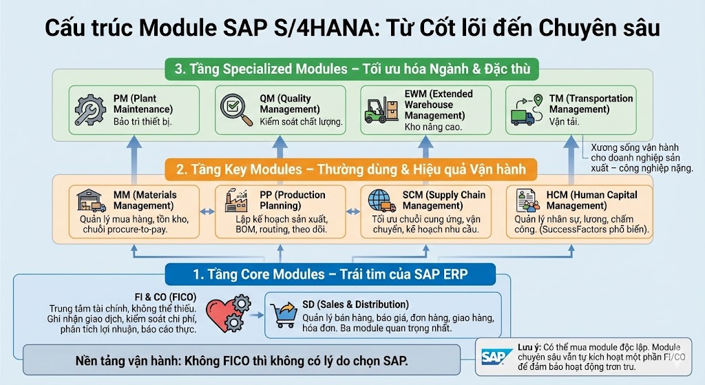 Các module trong SAP S/4HANA