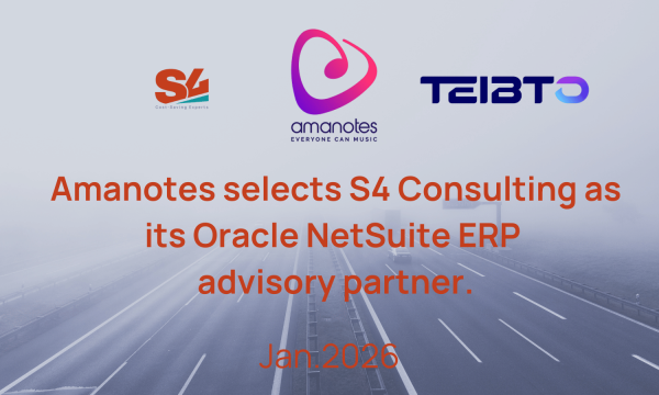 Amanotes selects S4 Consulting as its Oracle NetSuite ERP advisory partner.