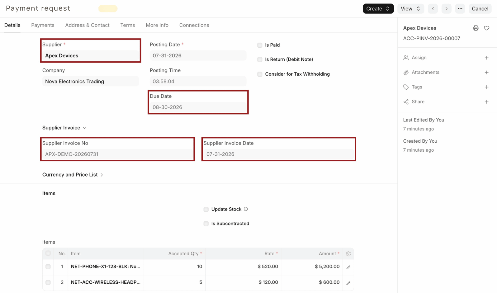 Đề nghị thanh toán - Payment Request