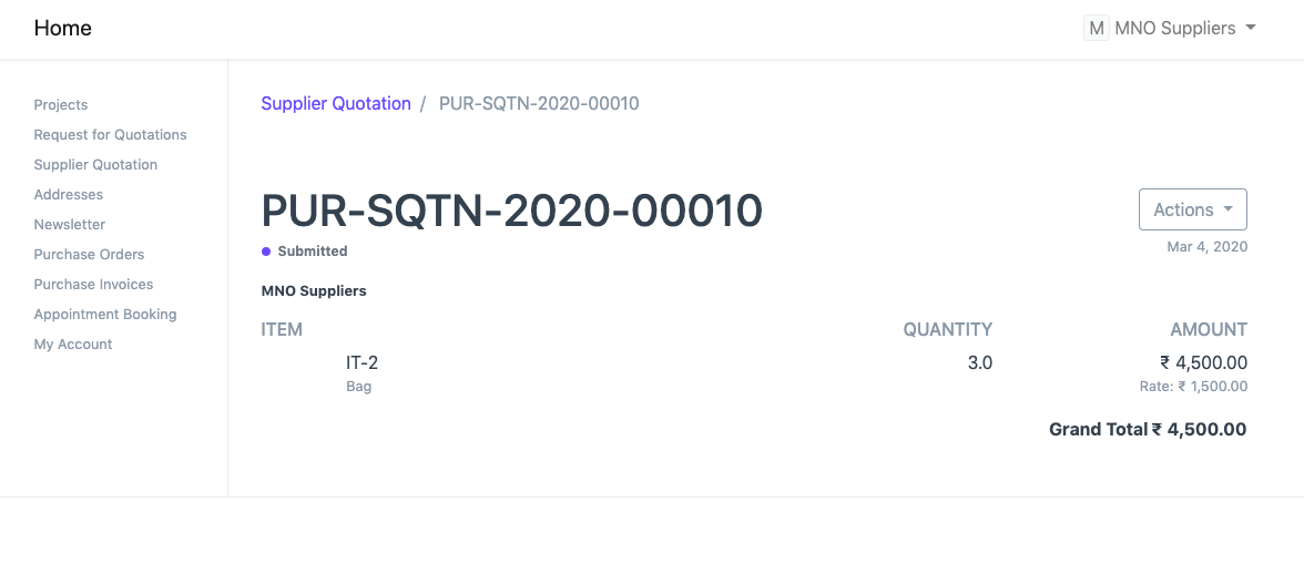Yêu cầu báo giá - RFQ