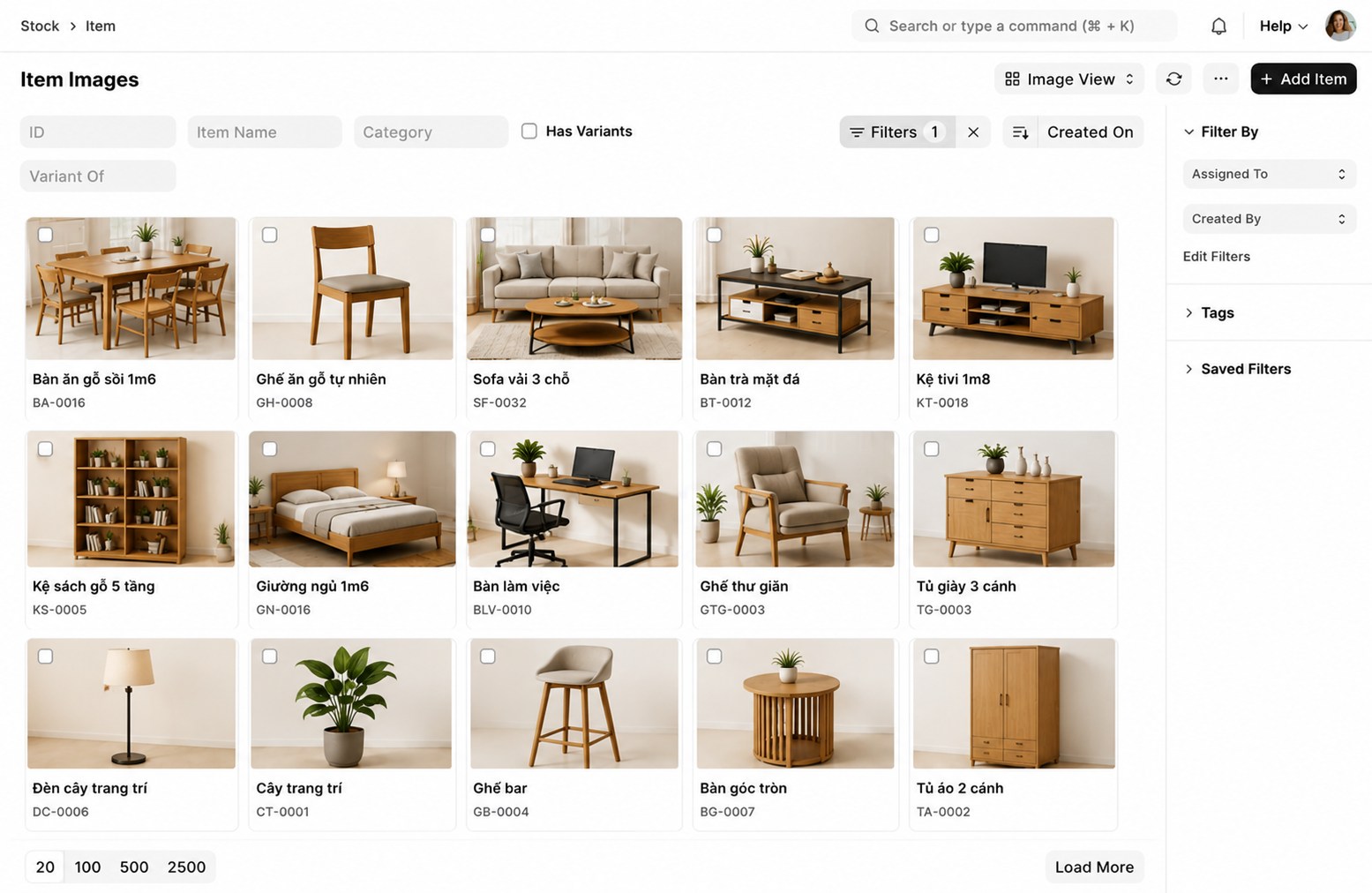 Item Catalog and Price List