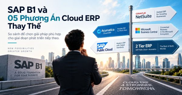 SAP B1 không còn phù hợp? Khám phá 05 phương án thay thế cho Doanh nghiệp Tầm Trung: NetSuite, Business Central, Acumatica, SAP Public Cloud và 2-Tier ERP.