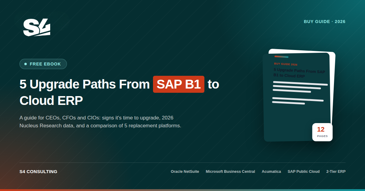 SAP B1 upgrade guide - 5 cloud ERP options for 2026