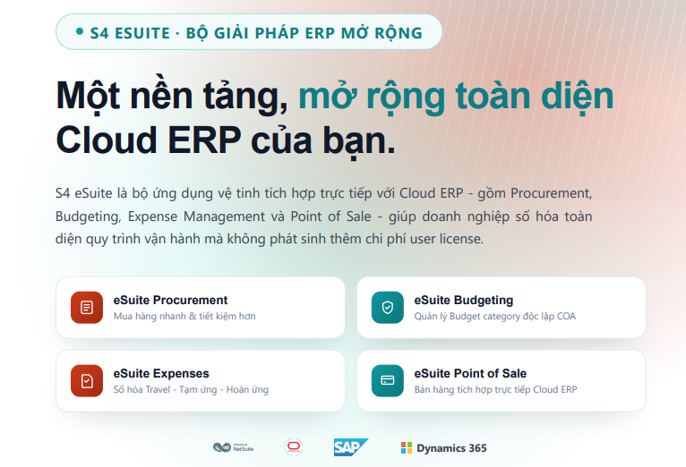 eSuite – Mở rộng toàn diện Cloud ERP - S4 Consulting
