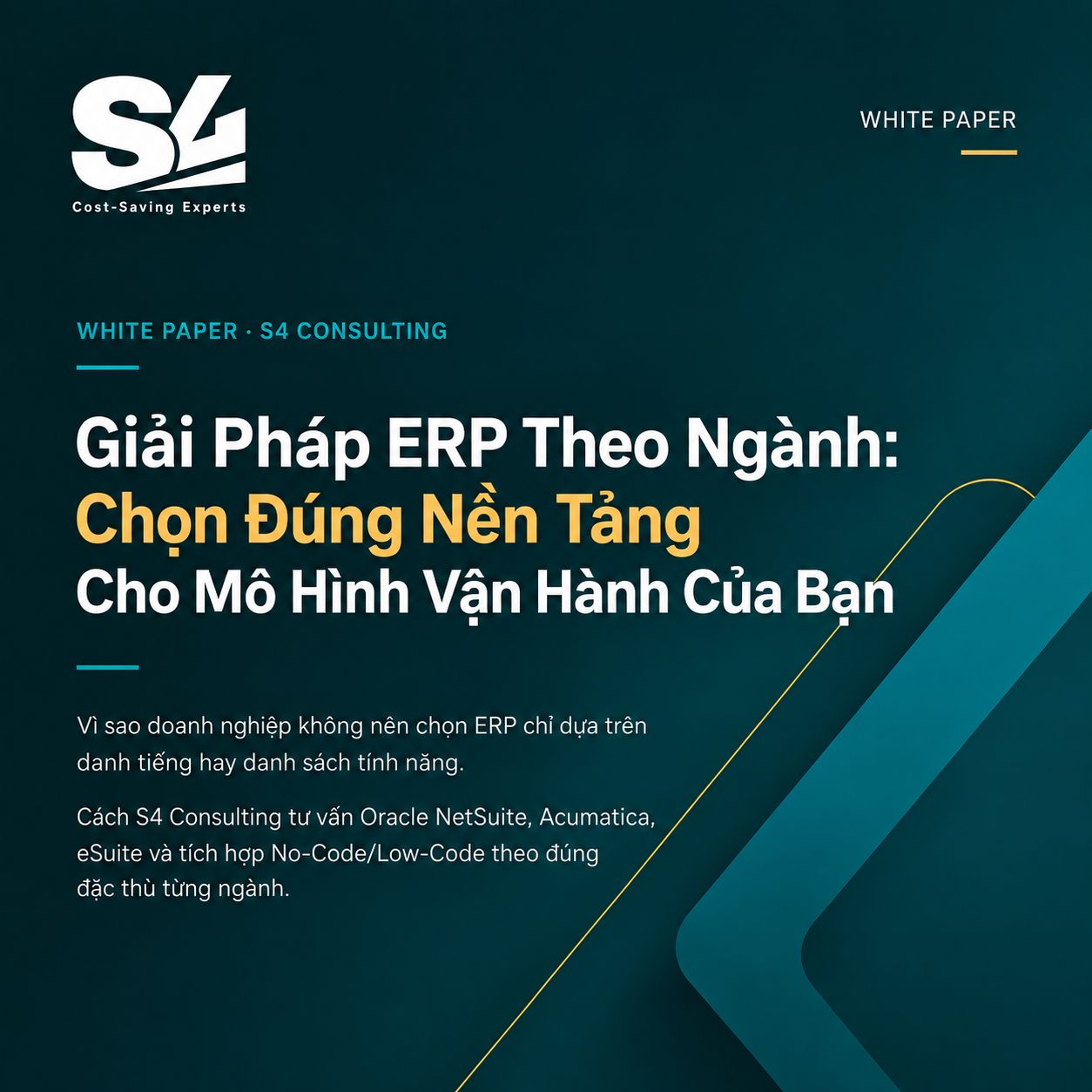 White Paper Giải Pháp ERP Theo Ngành - Chọn Đúng Nền Tảng - S4 Consulting