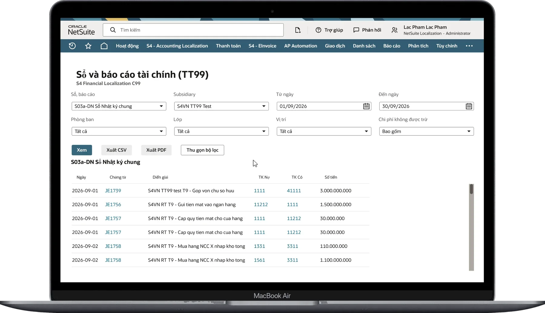 S03a-DN general journal with offset accounts in NetSuite
