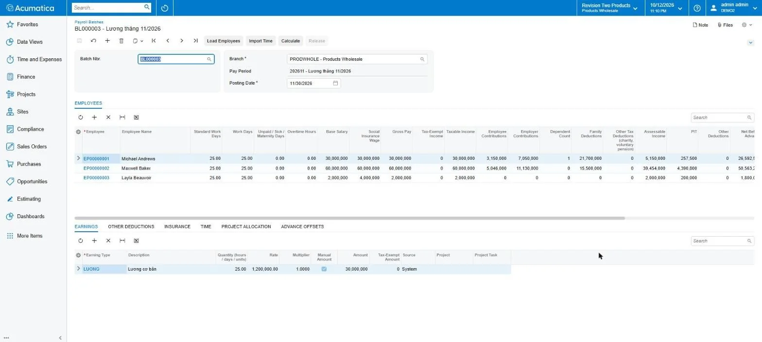 VN Payroll - Acumatica